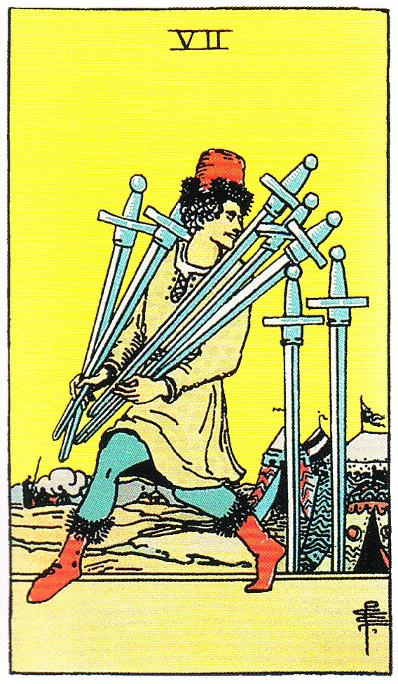 Die 7 der Schwerter Tarot Tageskarte